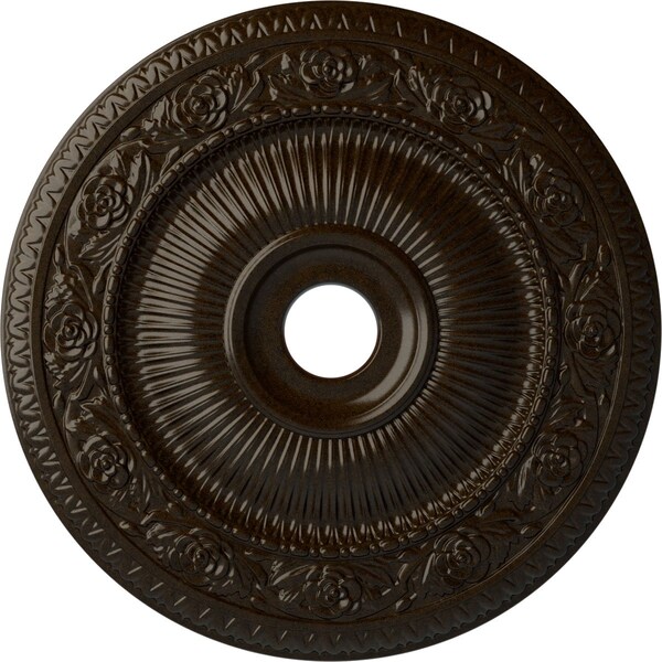 Ekena Millwork Logan Ceiling Medallion (Fits Canopies up to 6 1/8"), Hnd-Painted Bronze, 24 1/4"OD x 3 7/8"ID x 2"P CM24LO1BZS - main